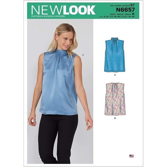New Look Sewing Pattern 6657 Misses Top Size 8-20 - Picture 1 of 3